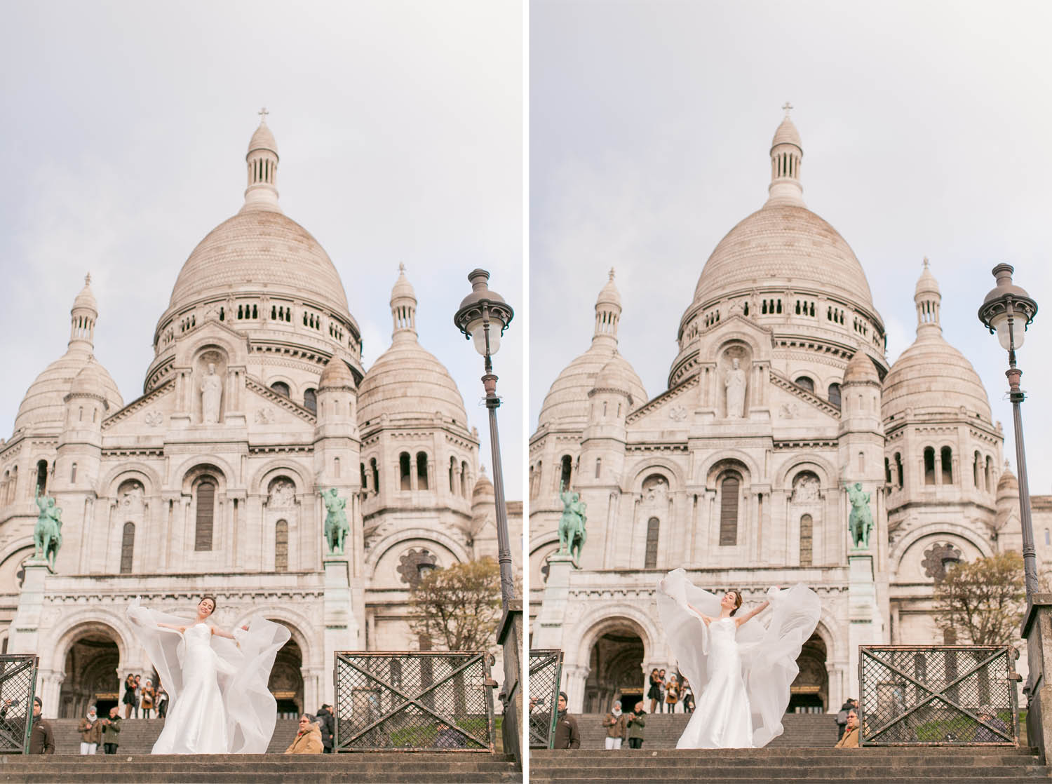 destination wedding bridal portrait in paris france