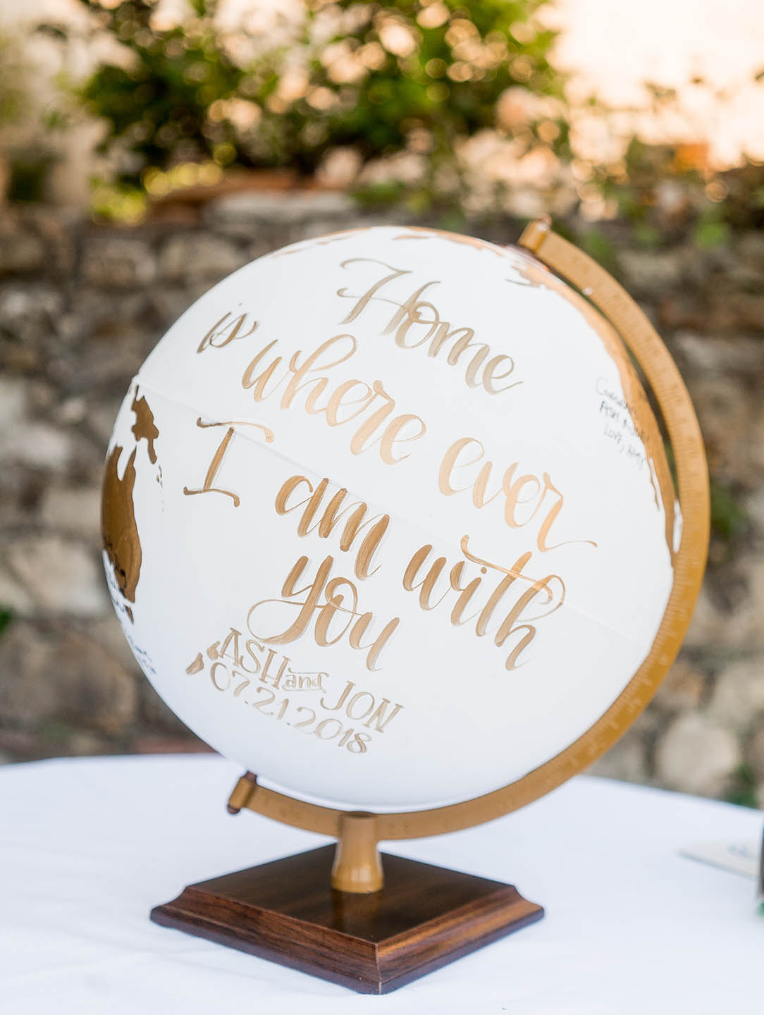 globe for destination wedding detail