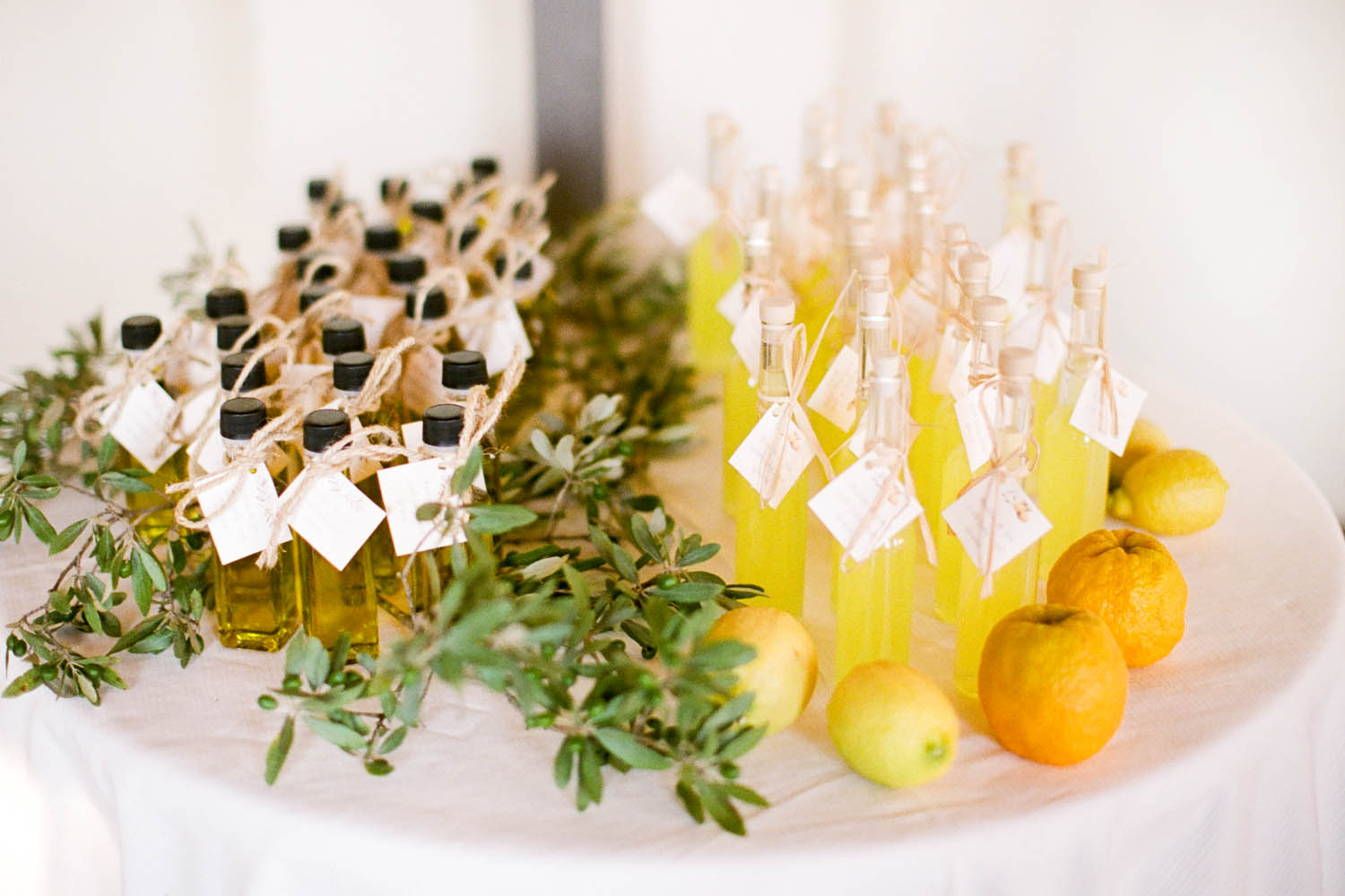 destination wedding gifts of olive oil in tuscany