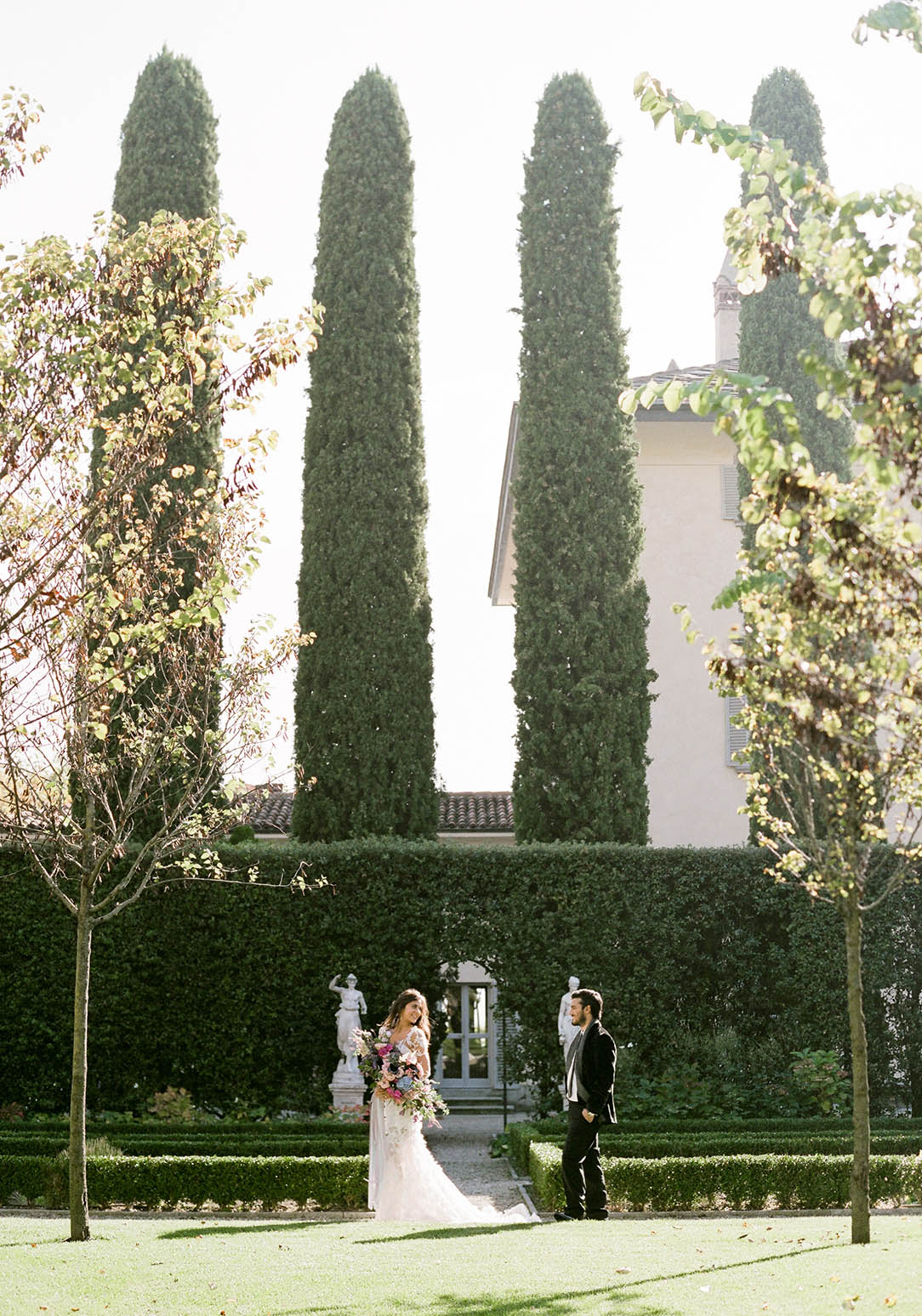 villa balbiano cypress trees